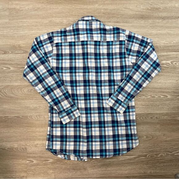 GANT Manor Cord Fitted Blue Plaid Cotton Lightweight Summer Casual Shirt XL - Picture 2 of 6